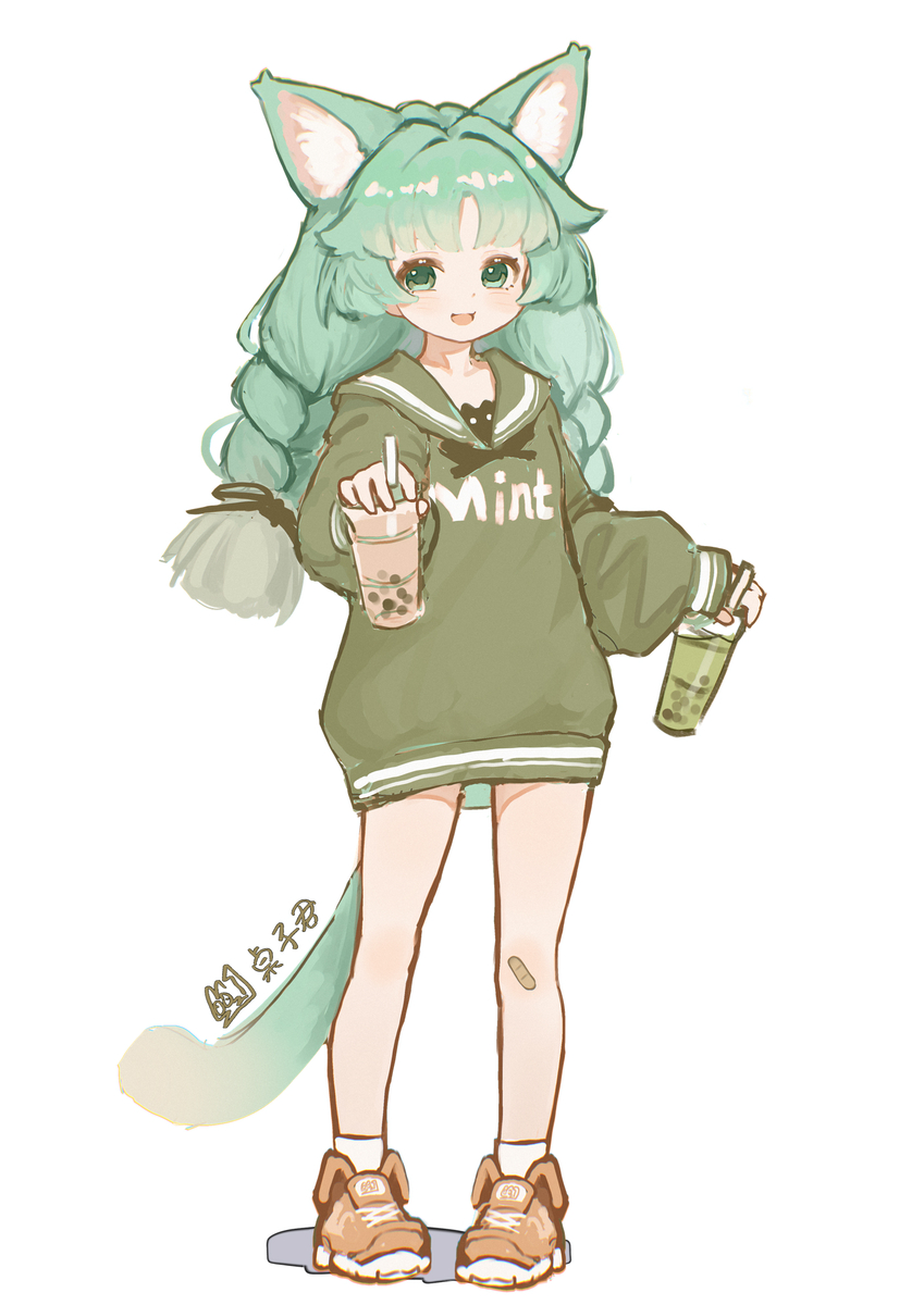 This is a pixiv picture whose title is 薄荷奶绿.