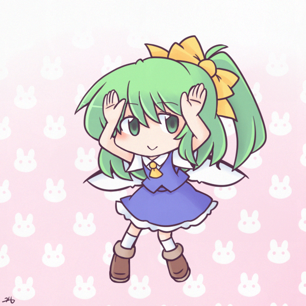 This is a pixiv picture whose title is ウサギの真似.