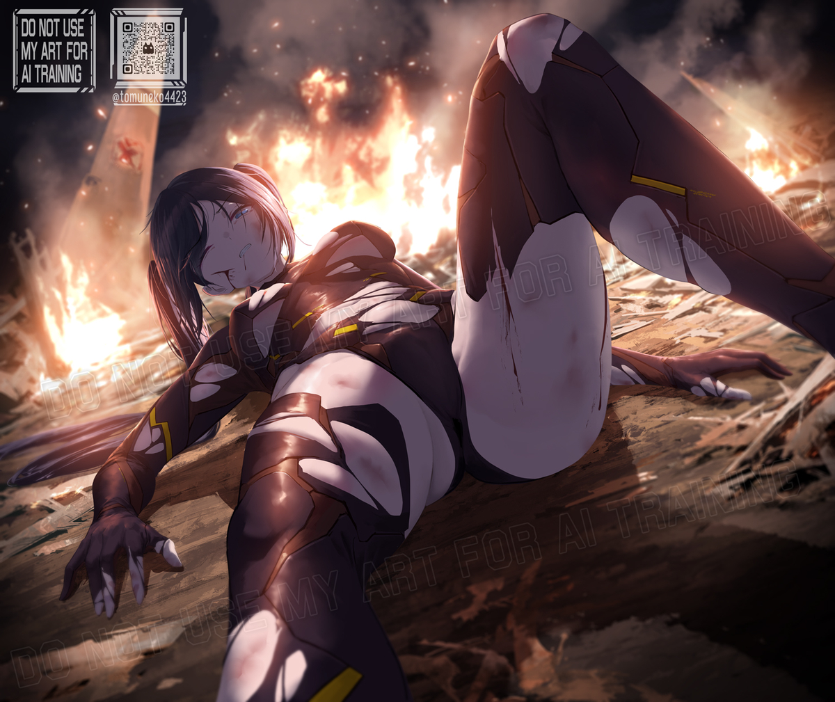 This is a pixiv picture whose title is ファーンⅡ_墜落.