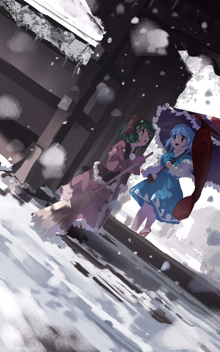 This is a pixiv picture whose title is 雪の日.