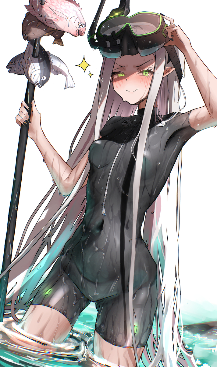 This is a pixiv picture whose title is 魚獲ってきてくれるレヴィ.