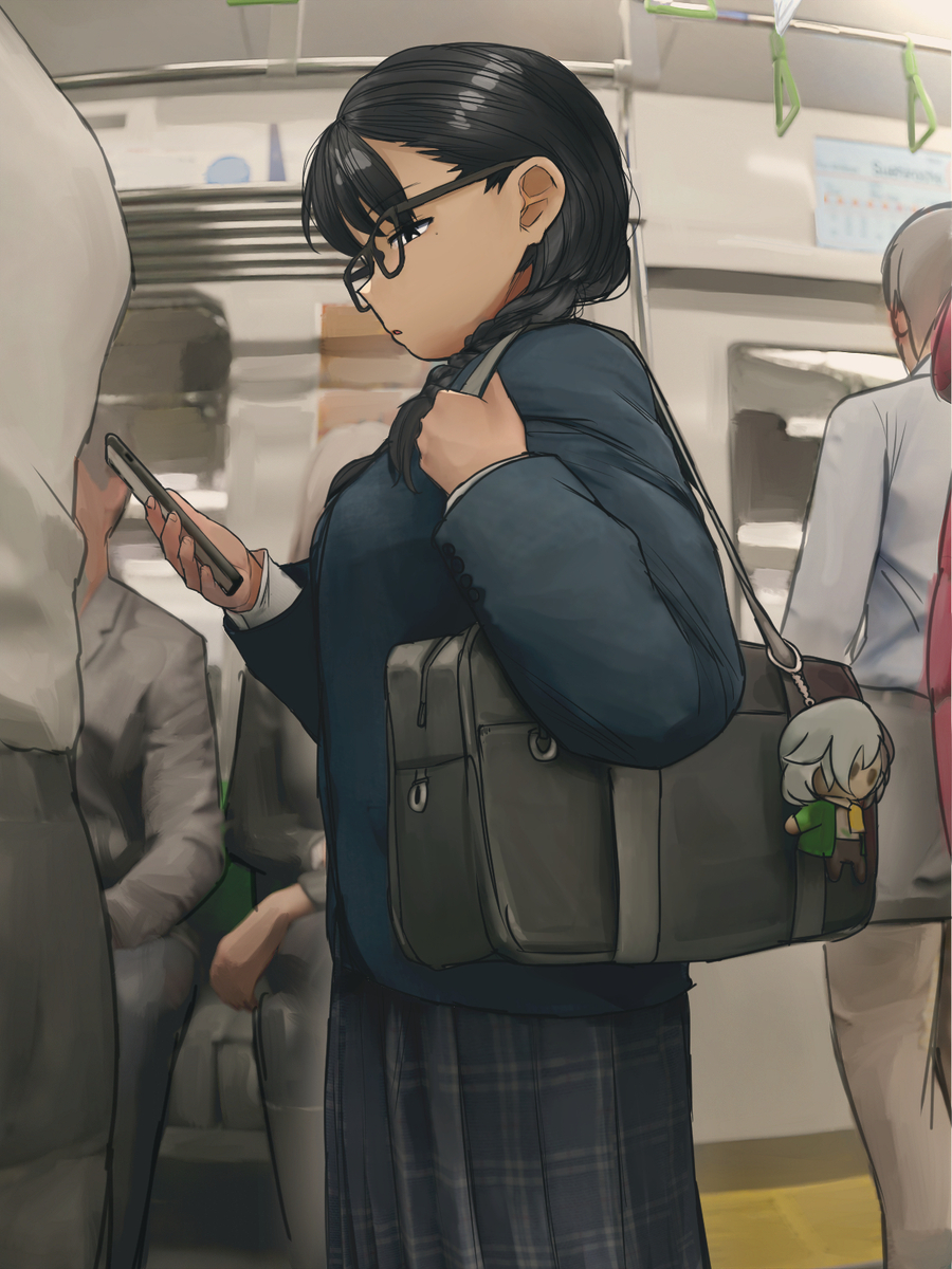 This is a pixiv picture whose title is 真由ちゃん(制服ver).