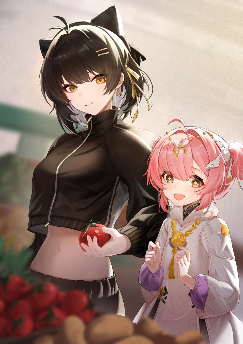 This is a pixiv picture whose title is 漂泊者与爱弥斯的温馨日常1.