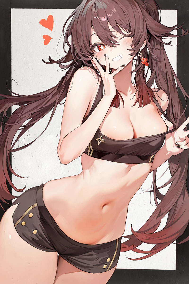 This is a pixiv picture whose title is 胡桃 ♥️.