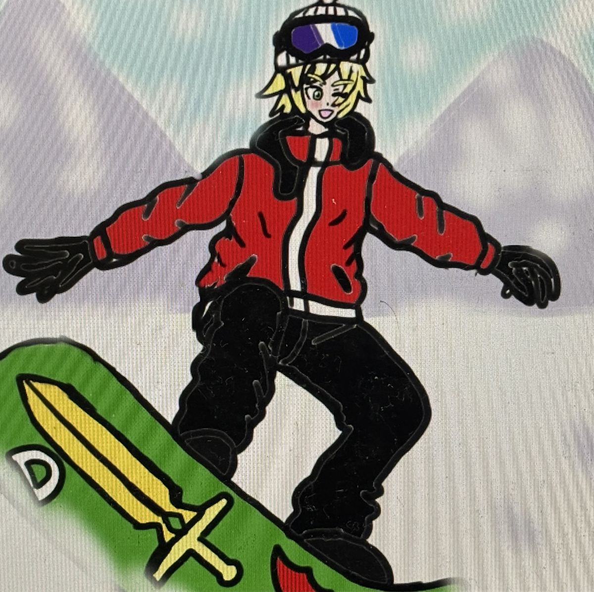 This is a pixiv picture whose title is ナイトスノーボーダー・ユーディル⚔️🏂.