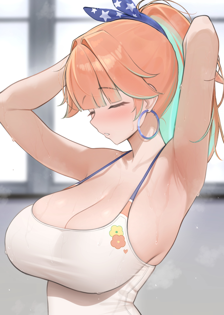 This is a pixiv picture whose title is Sweaty Kiara.