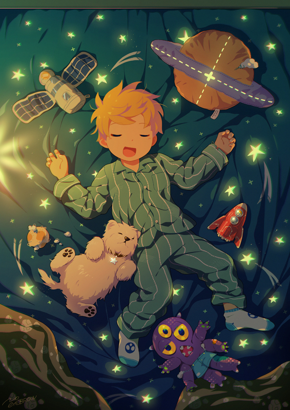 This is a pixiv picture whose title is 夢の宇宙散歩.