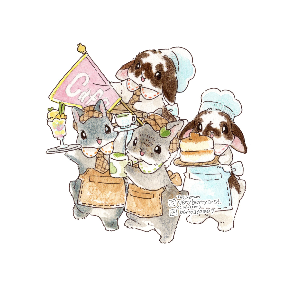 This is a pixiv picture whose title is コラボカフェ＆名古屋個展.