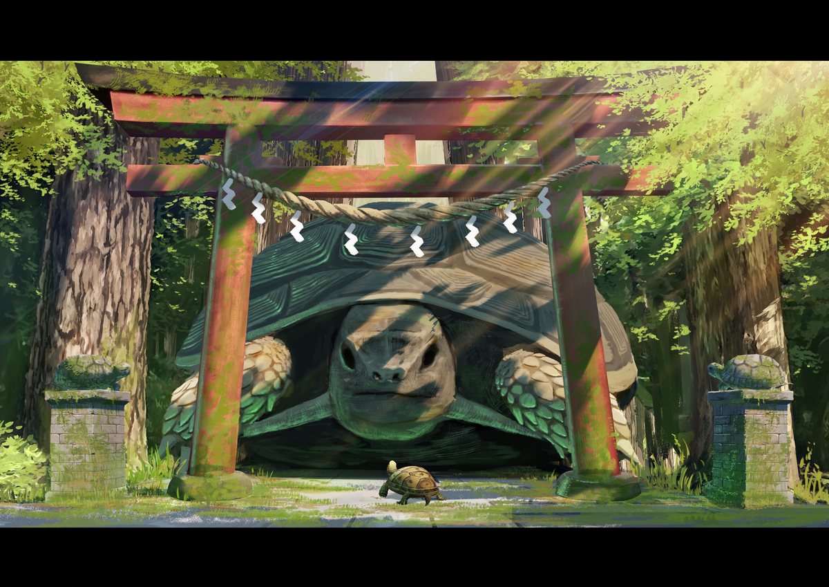 This is a pixiv picture whose title is 緑の世界.