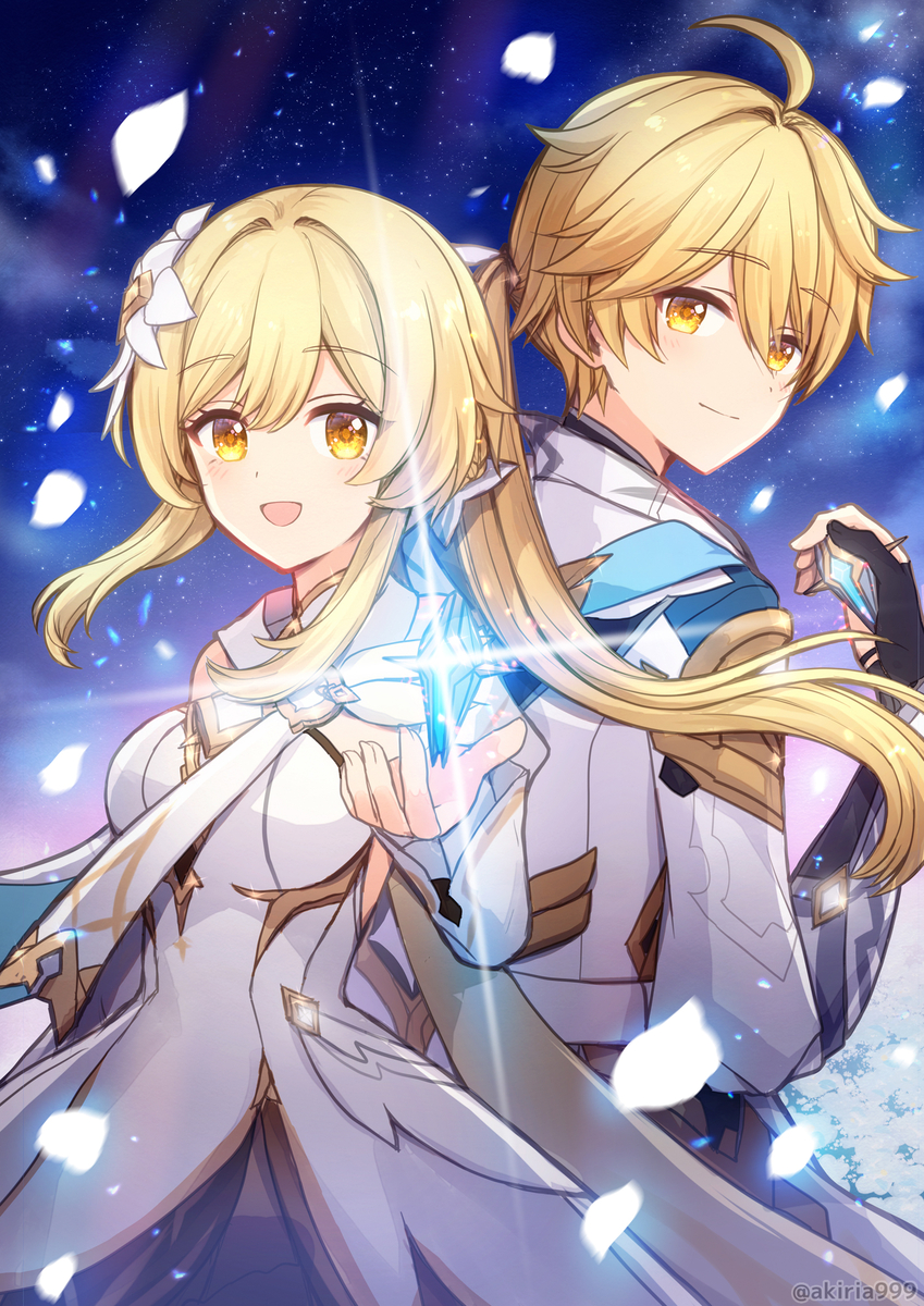 This is a pixiv picture whose title is 【原神】世界に2人だけのお揃い.