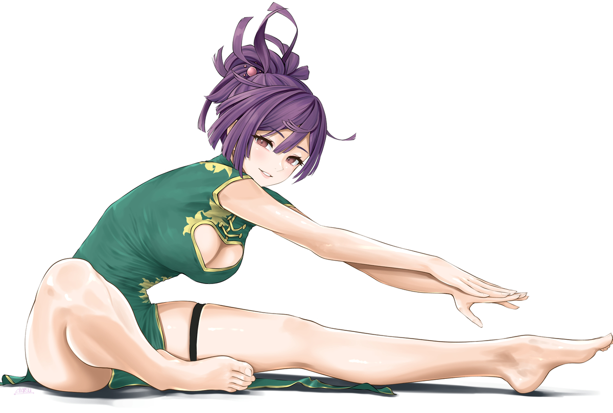 This is a pixiv picture whose title is yuzuriha stretch.