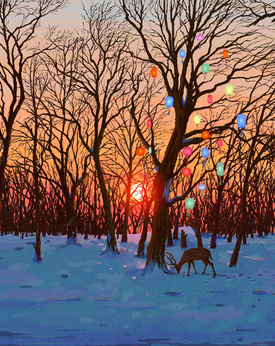 This is a pixiv picture whose title is 林深时见鹿.