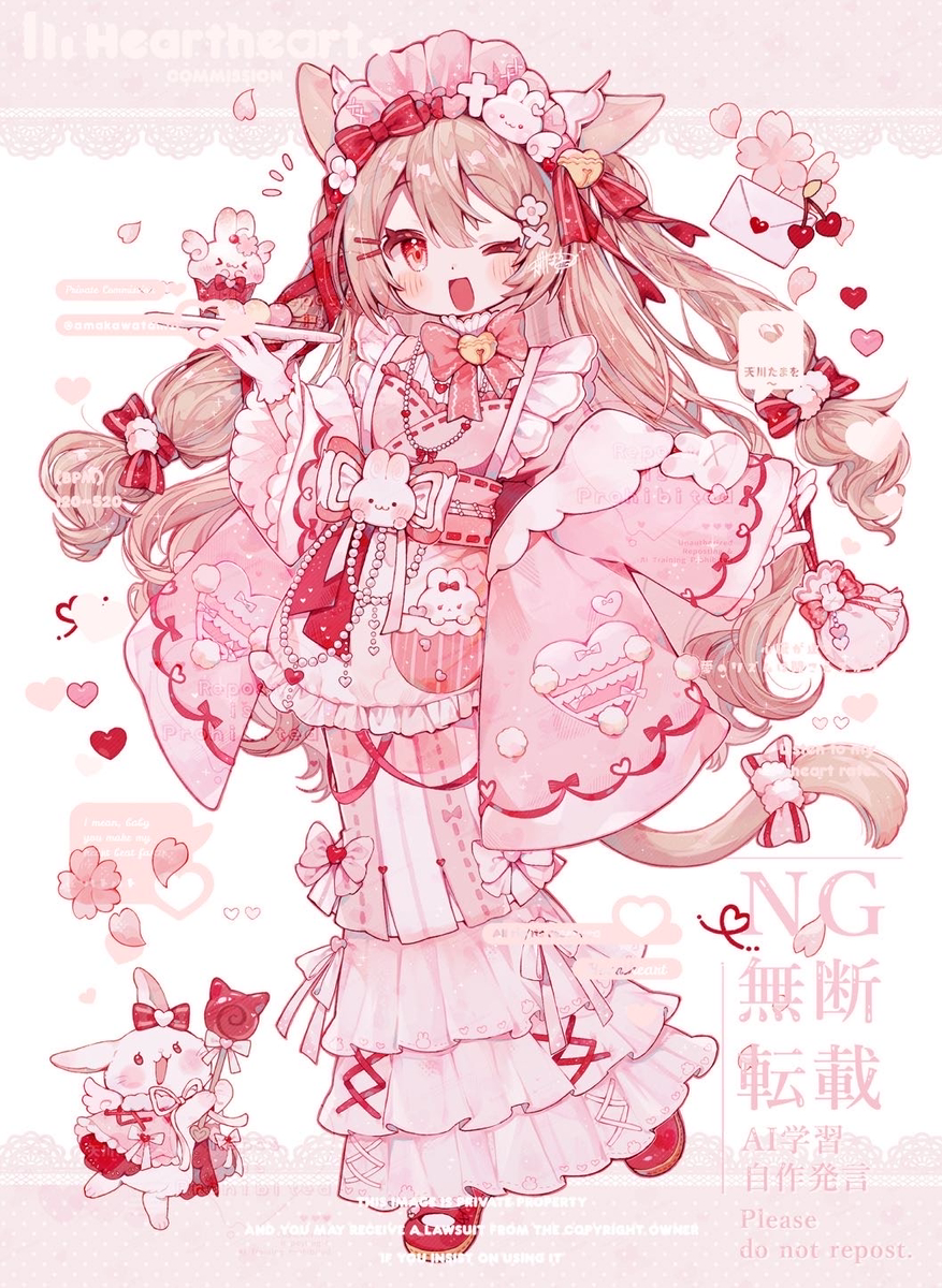 This is a pixiv picture whose title is commission🩷🍒.