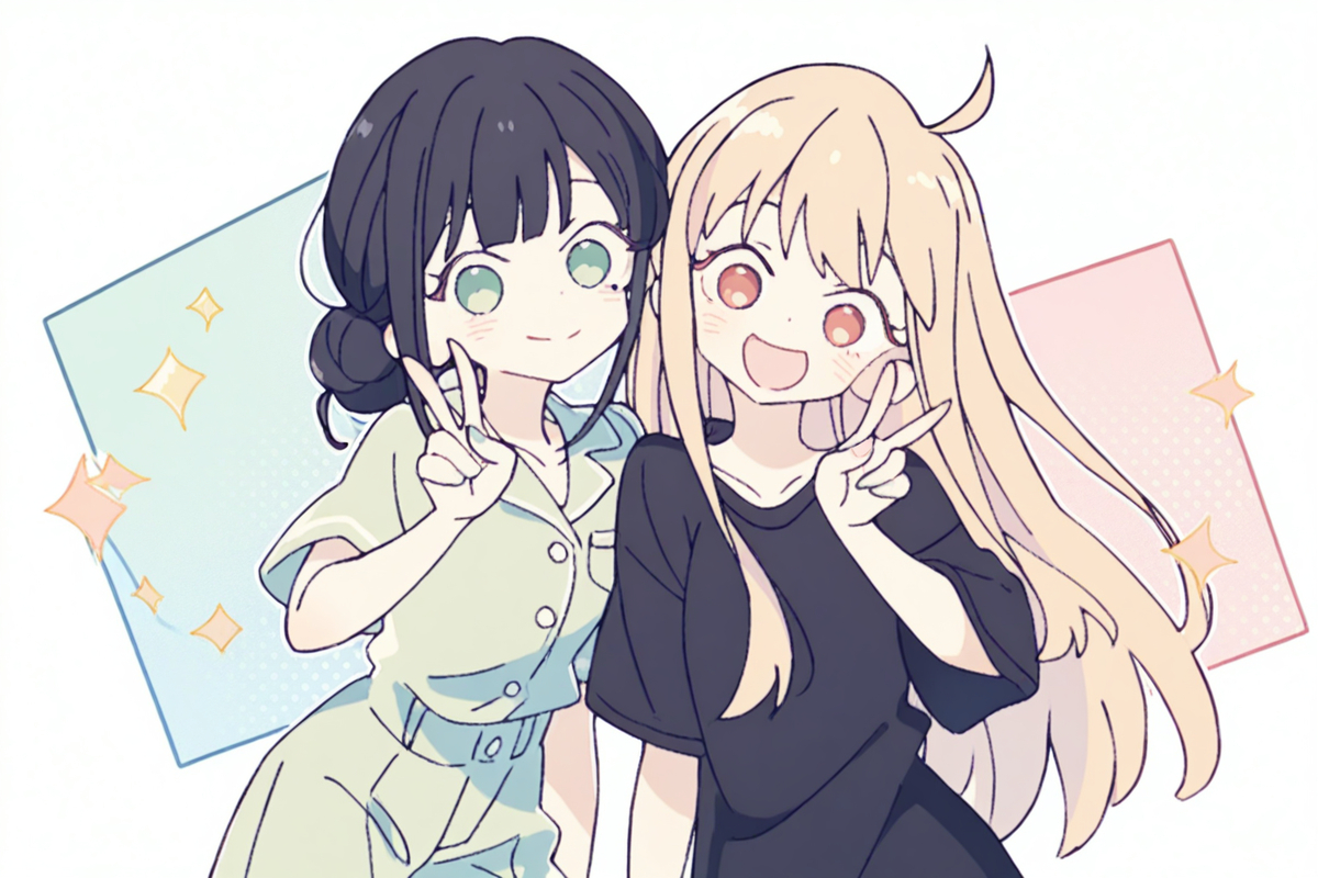 This is a pixiv picture whose title is 彩葉xかぐや.