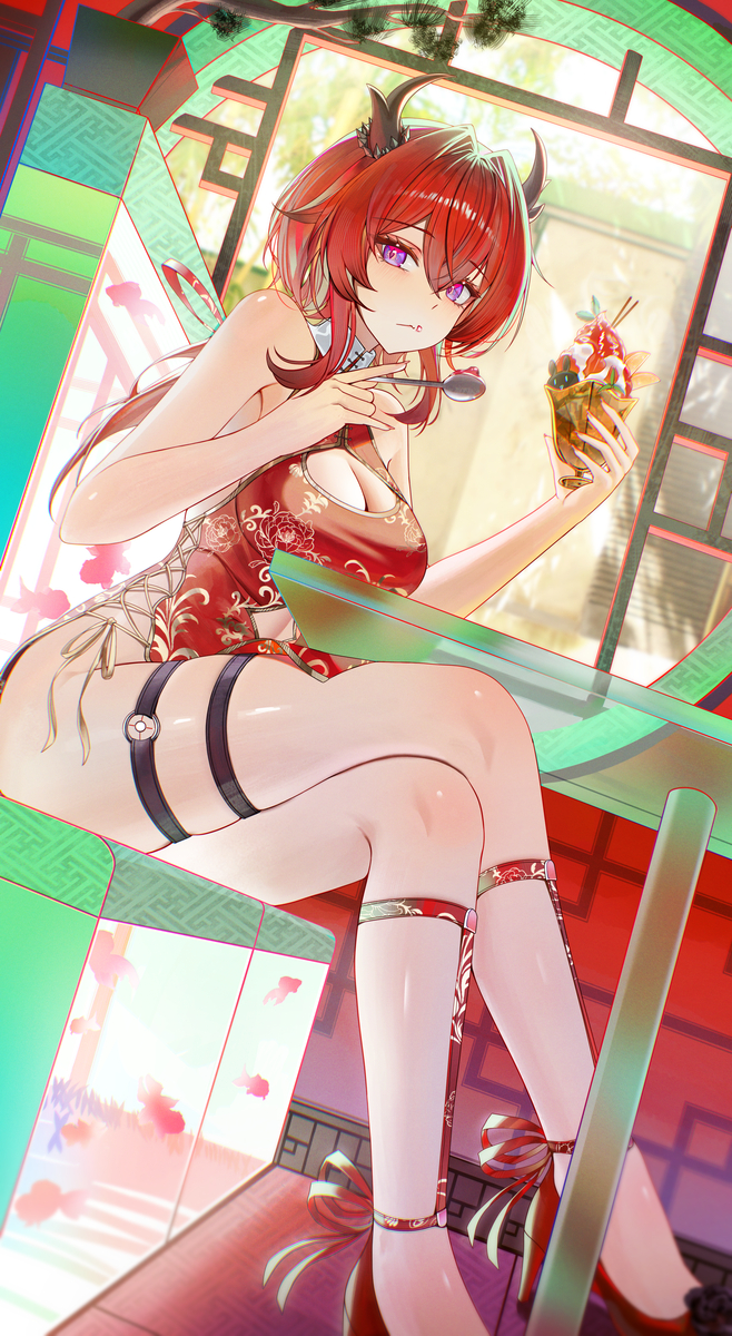 This is a pixiv picture whose title is Laevatain.