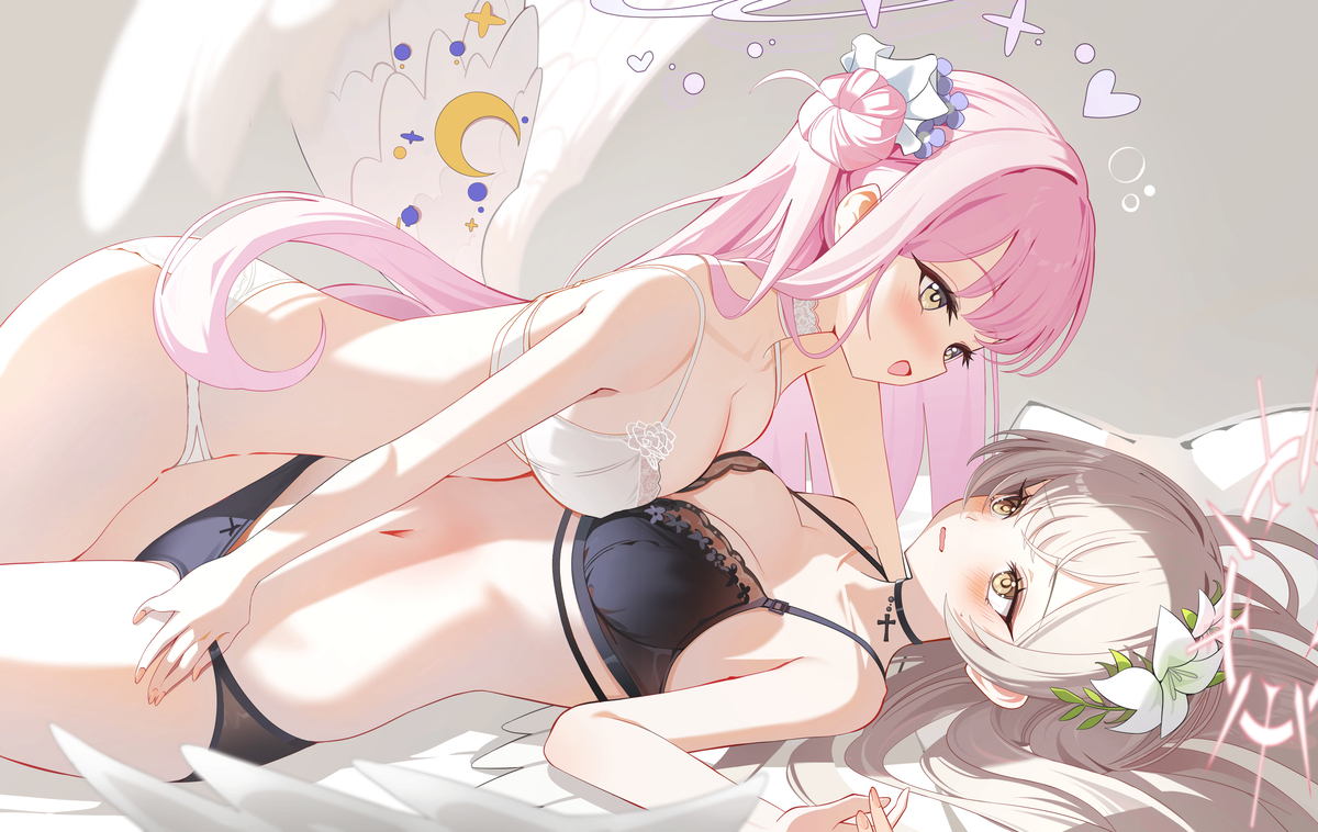 This is a pixiv picture whose title is 聖園ミカ×桐藤ナギサ.