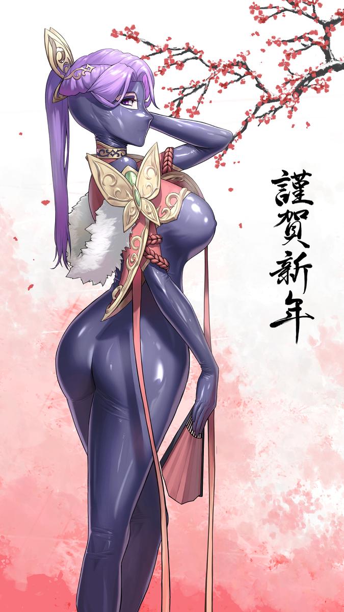 This is a pixiv picture whose title is 【謹賀新春-曲鳶】.