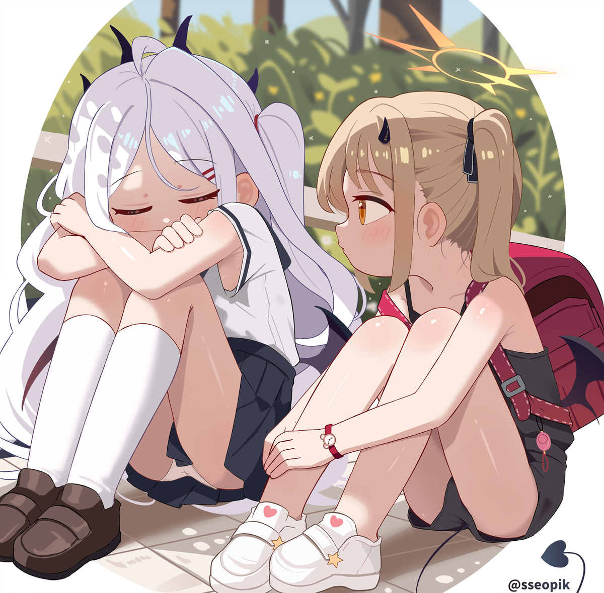 This is a pixiv picture whose title is ヒナ+イブキ.