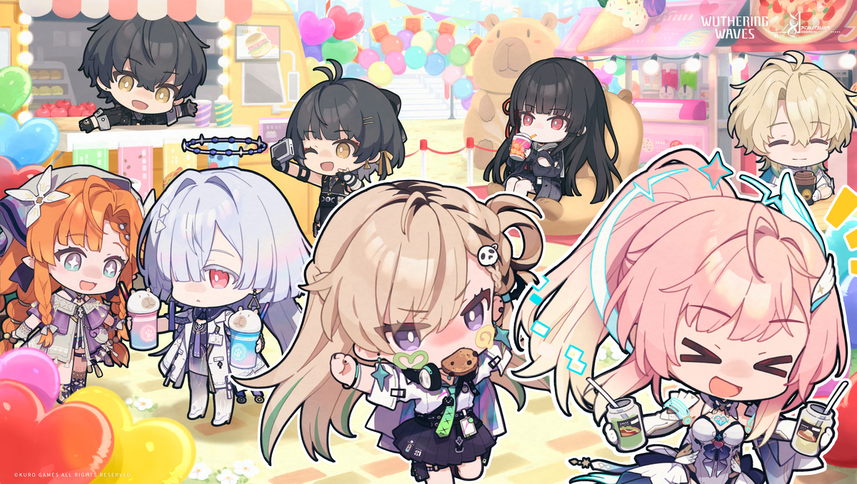 This is a pixiv picture whose title is 鳴潮NYオフラインイベントちびKVイラスト.