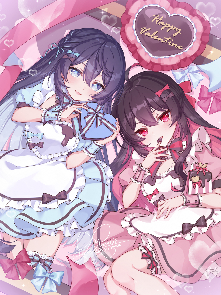 This is a pixiv picture whose title is バレンタイン🩵♥️.