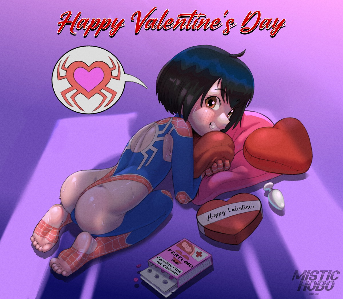 This is a pixiv picture whose title is Peni Parker's Valentines.