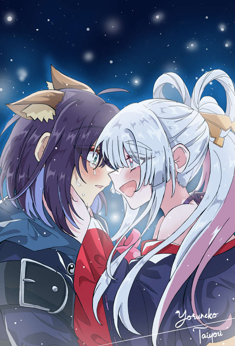 This is a pixiv picture whose title is I'll always be here for you 🤍💜.