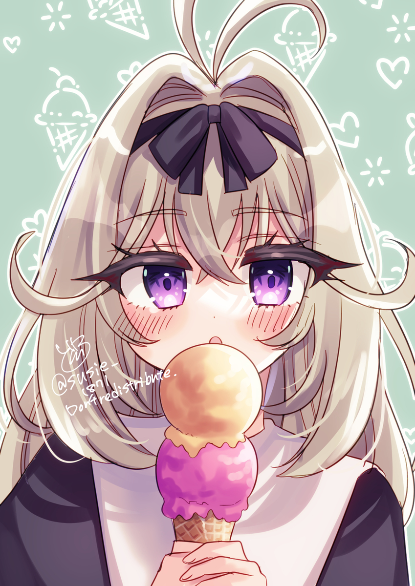 This is a pixiv picture whose title is アイスもぐもぐるるかちゃん.