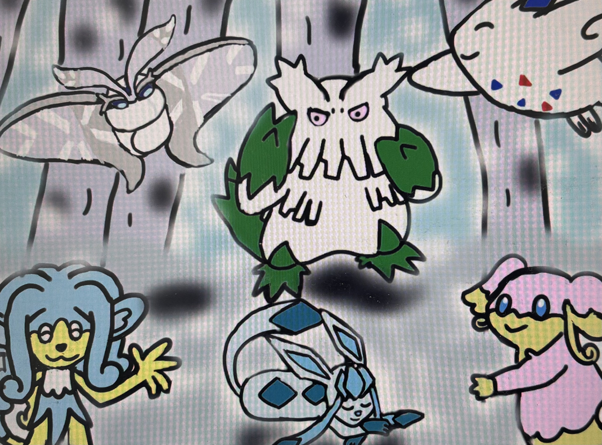 This is a pixiv picture whose title is 雪降る森の中❄️.