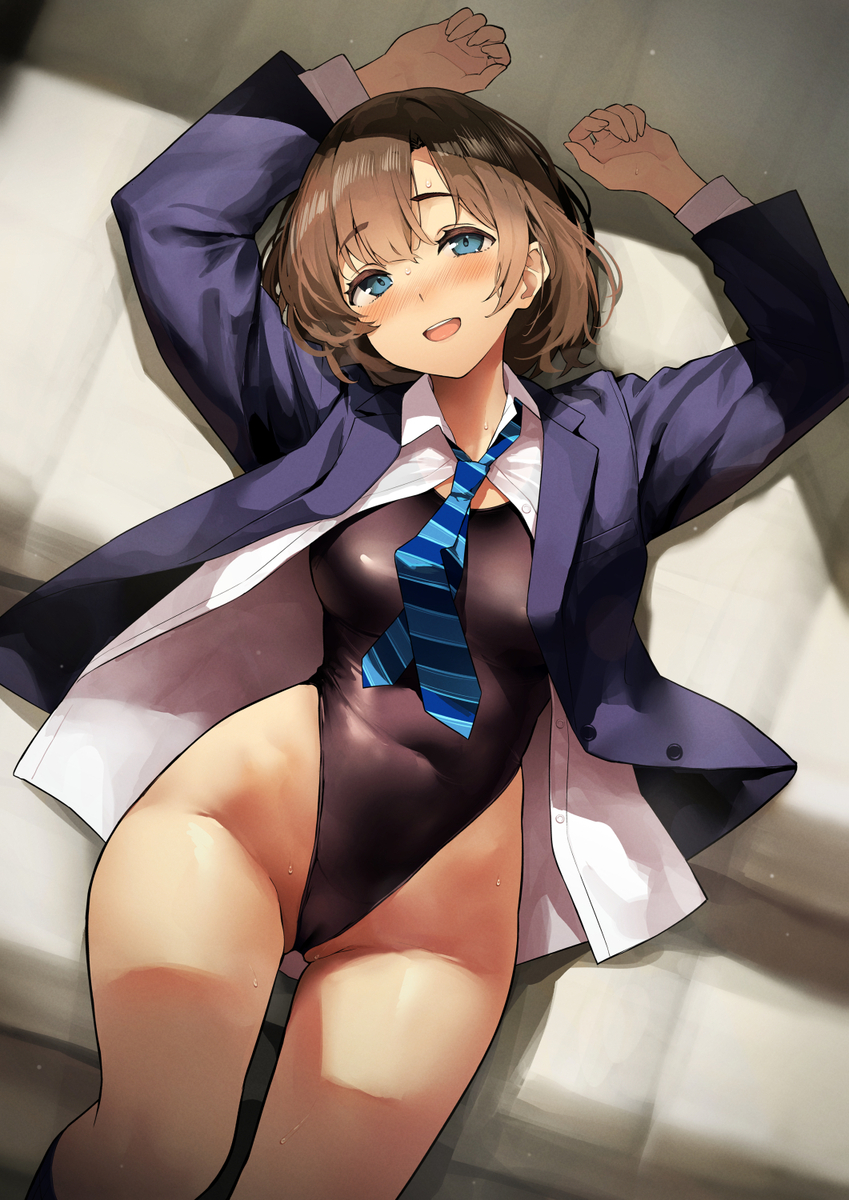 This is a pixiv picture whose title is 体操マットの上で.