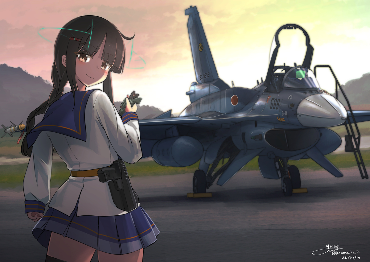 This is a pixiv picture whose title is [依頼絵] F-2とQ-PID [放課後エアフォース].