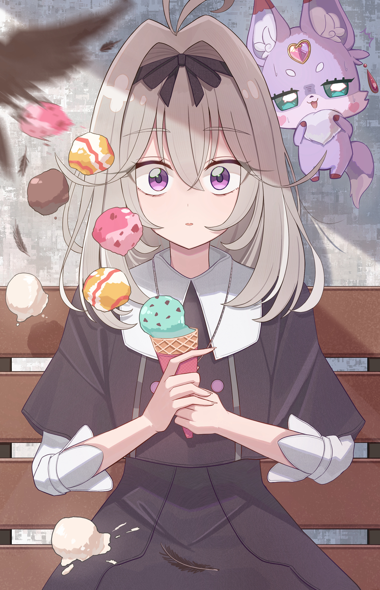 This is a pixiv picture whose title is アイスだいすき！るるかちゃん.