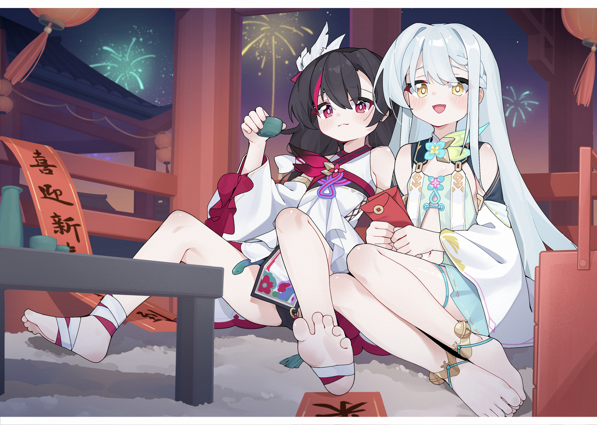 This is a pixiv picture whose title is 大年初一，新年快乐.