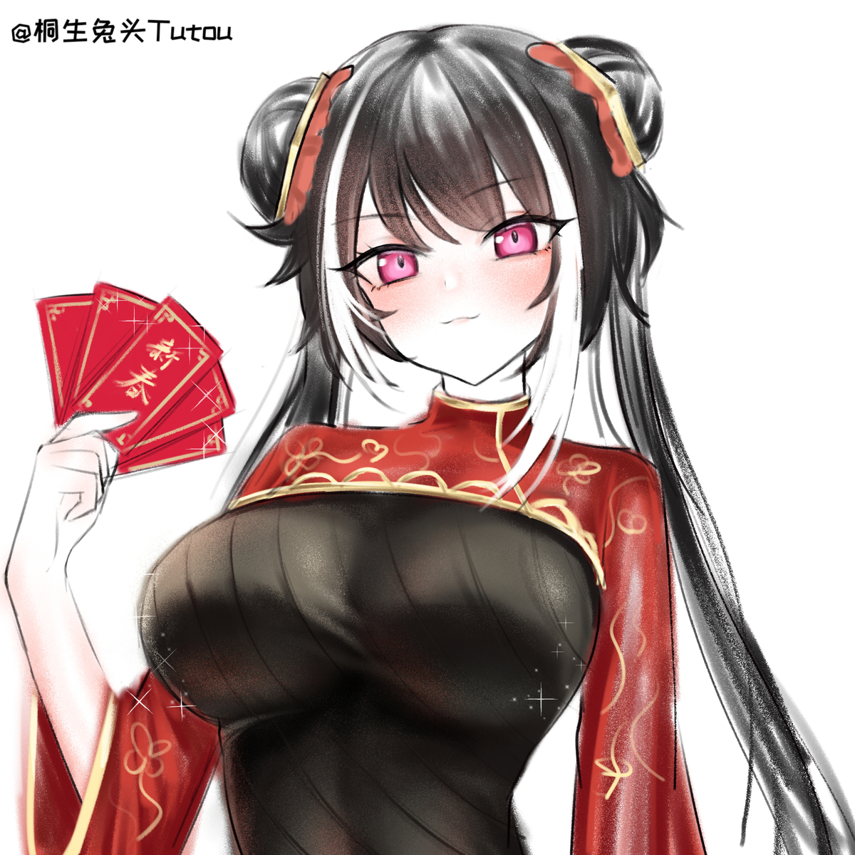 This is a pixiv picture whose title is 鸿园小皇帝祝大家新年快乐.