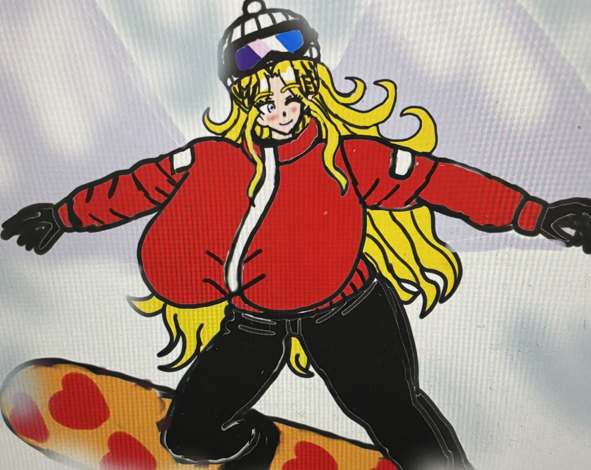 This is a pixiv picture whose title is シャイニングスノーボーダー・ギャル子姉さん❤️🏂.