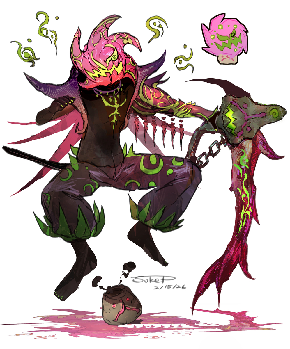 This is a pixiv picture whose title is ミカルゲモチーフの魔人.