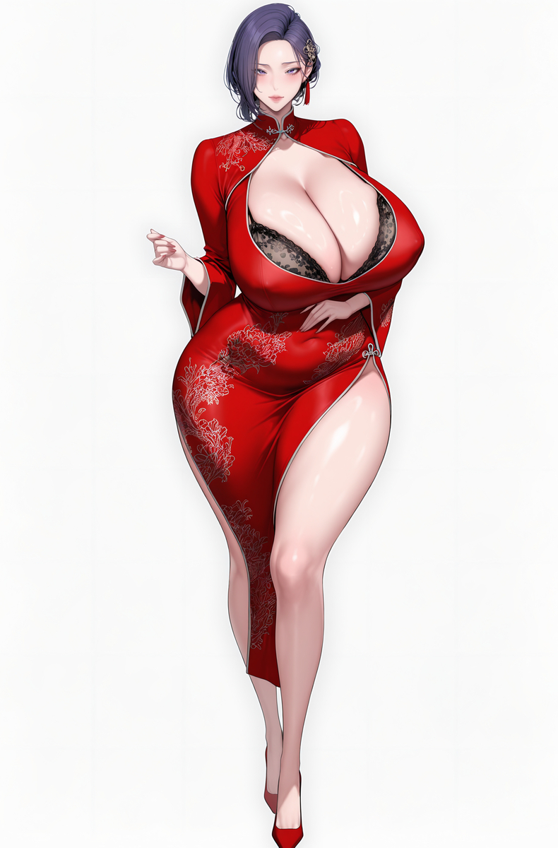 This is a pixiv picture whose title is 新年旗袍金美庭.