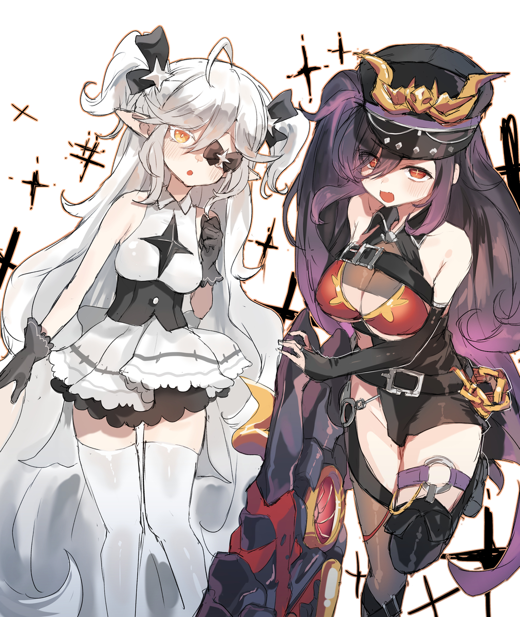 This is a pixiv picture whose title is 이터널 어비스 자매 낙서.