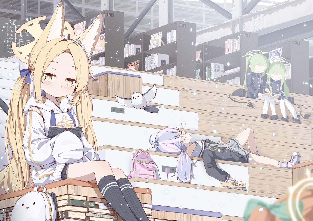 This is a pixiv picture whose title is セイア×図書館③.