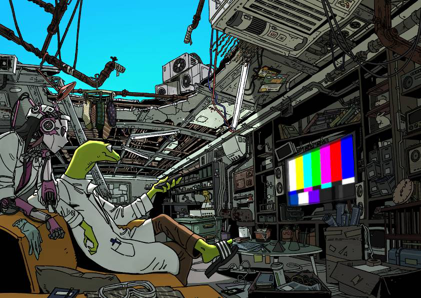 This is a pixiv picture whose title is 음지탐구보고서를 보는 분들께...