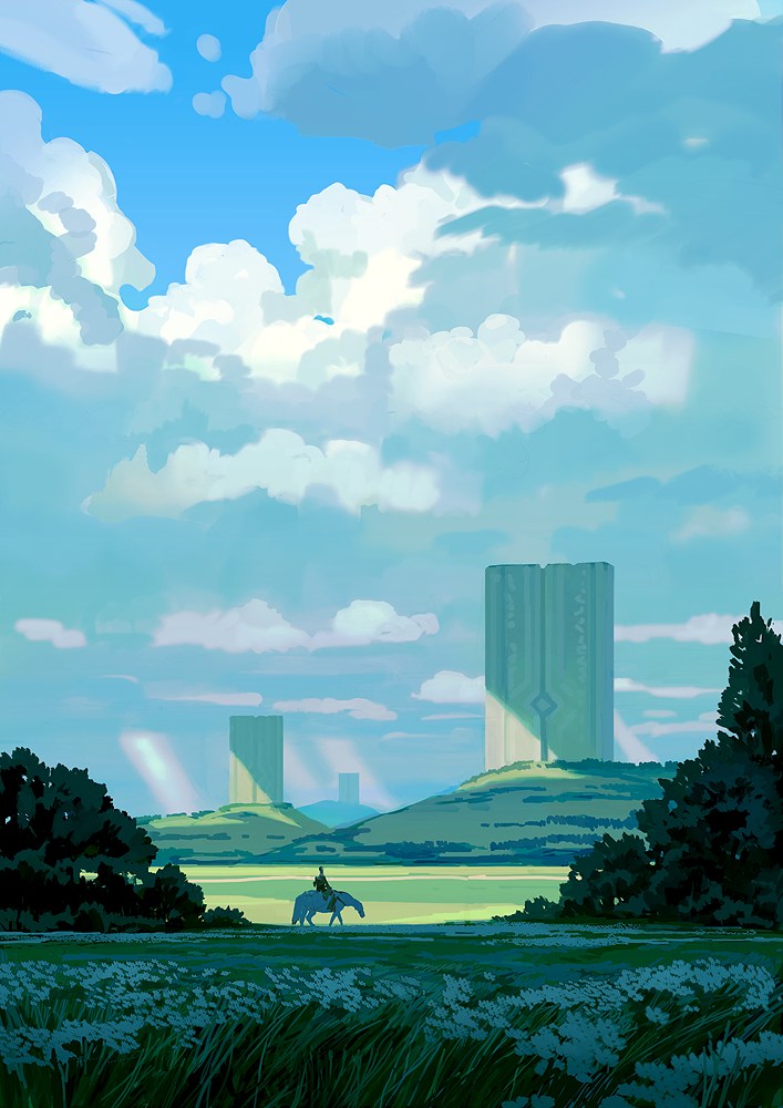 This is a pixiv picture whose title is Land of the Gods.