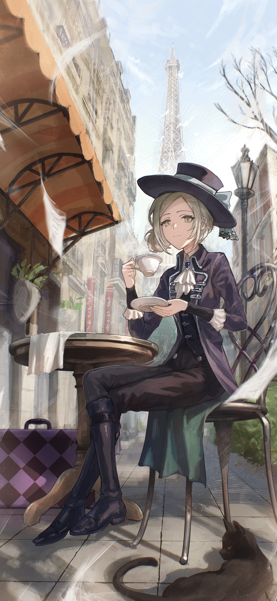 This is a pixiv picture whose title is パリの街角で.