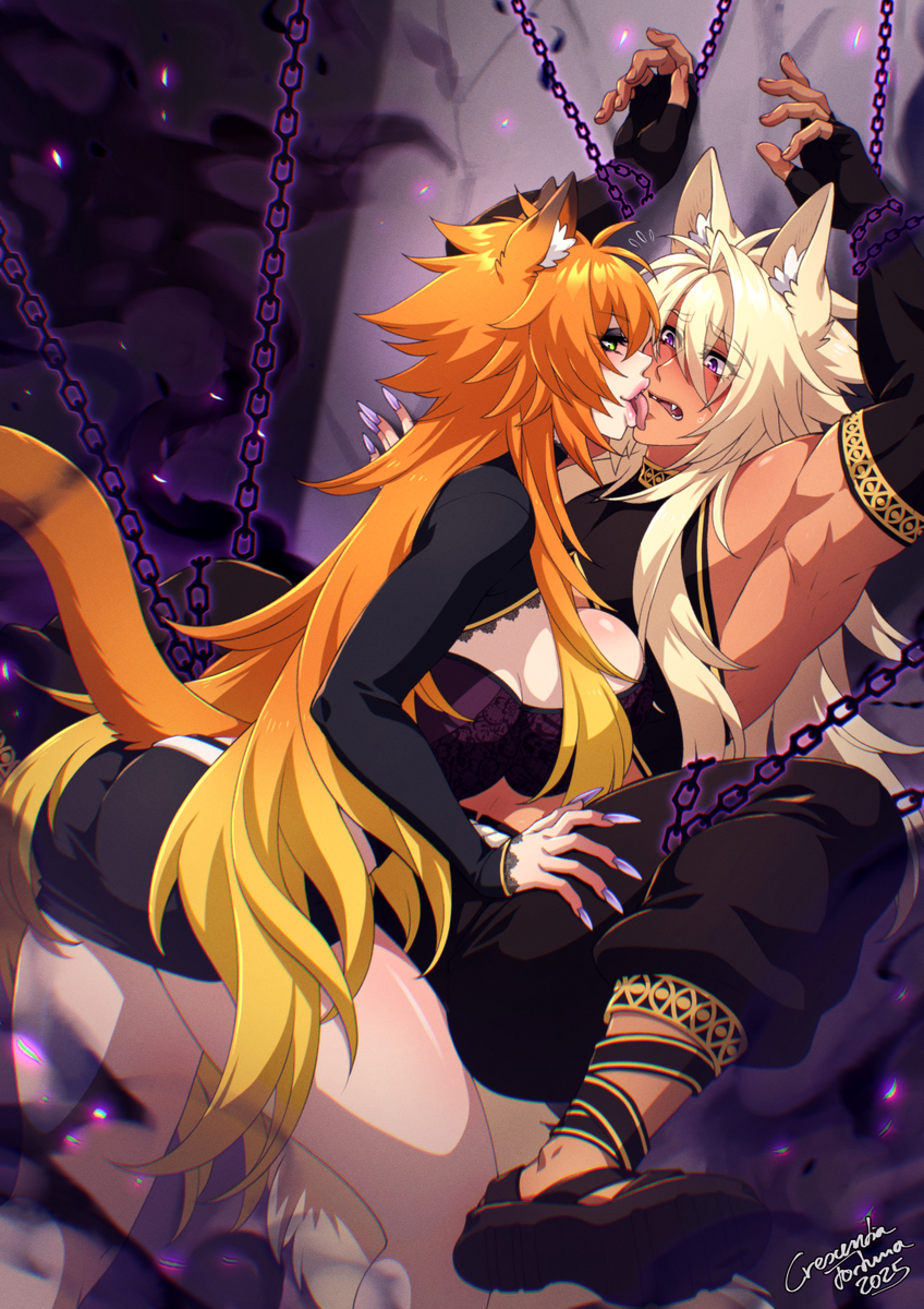 This is a pixiv picture whose title is Entangled Snack.