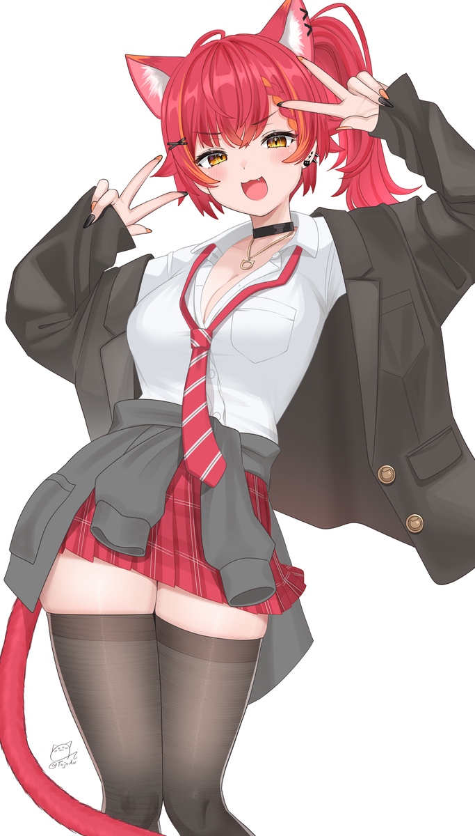 This is a pixiv picture whose title is ギャルねこたつ.