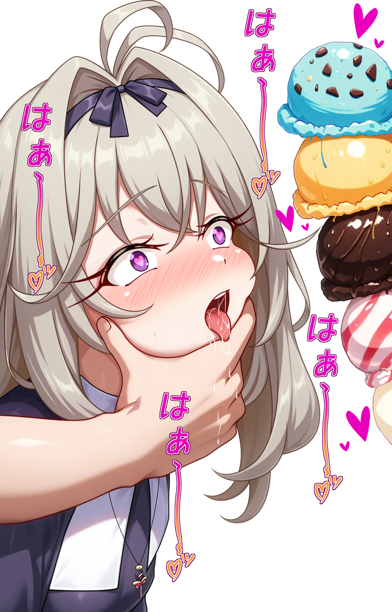 This is a pixiv picture whose title is アイスが好きすぎてチョロそう.