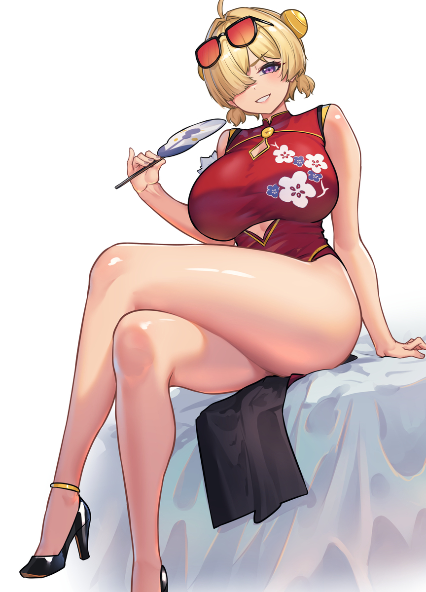 This is a pixiv picture whose title is 「お客さん、ウチで"イキ抜き"してかない？」.