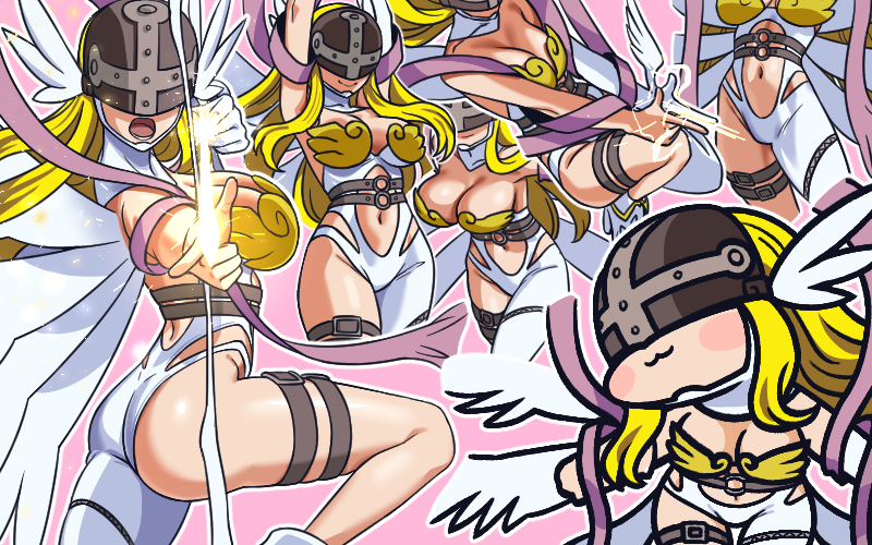 This is a pixiv picture whose title is エンジェウーモン.