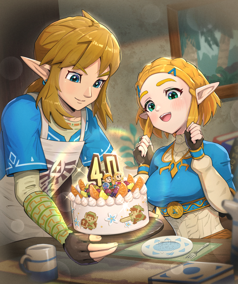 This is a pixiv picture whose title is ゼルダ40周年.