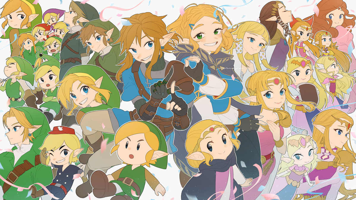 This is a pixiv picture whose title is ゼルダの伝説シリーズ40周年.