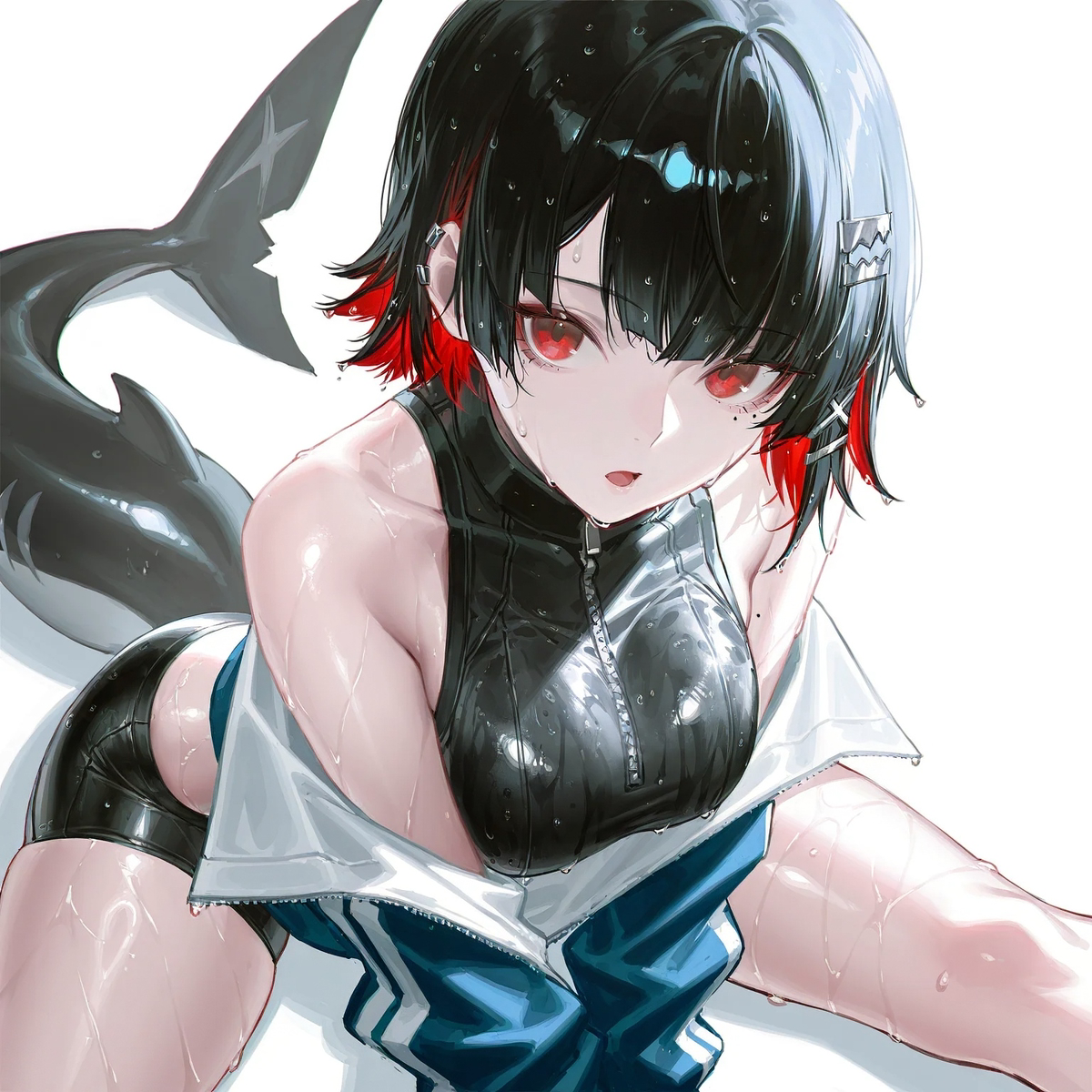 This is a pixiv picture whose title is ジャージエレン/制服エレン.