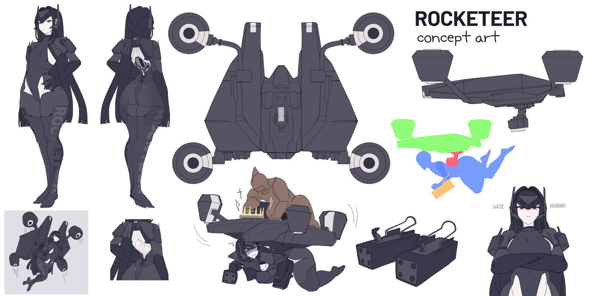 This is a pixiv picture whose title is ロケッティア.